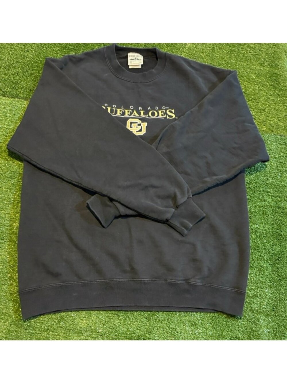 Vintage Colorado Buffaloes sweatshirt mens medium black gold embroidered footbal - Picture 7 of 10